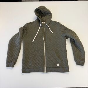 Marine Layer Quilted Zip-Up Hoodie - Dark Olive